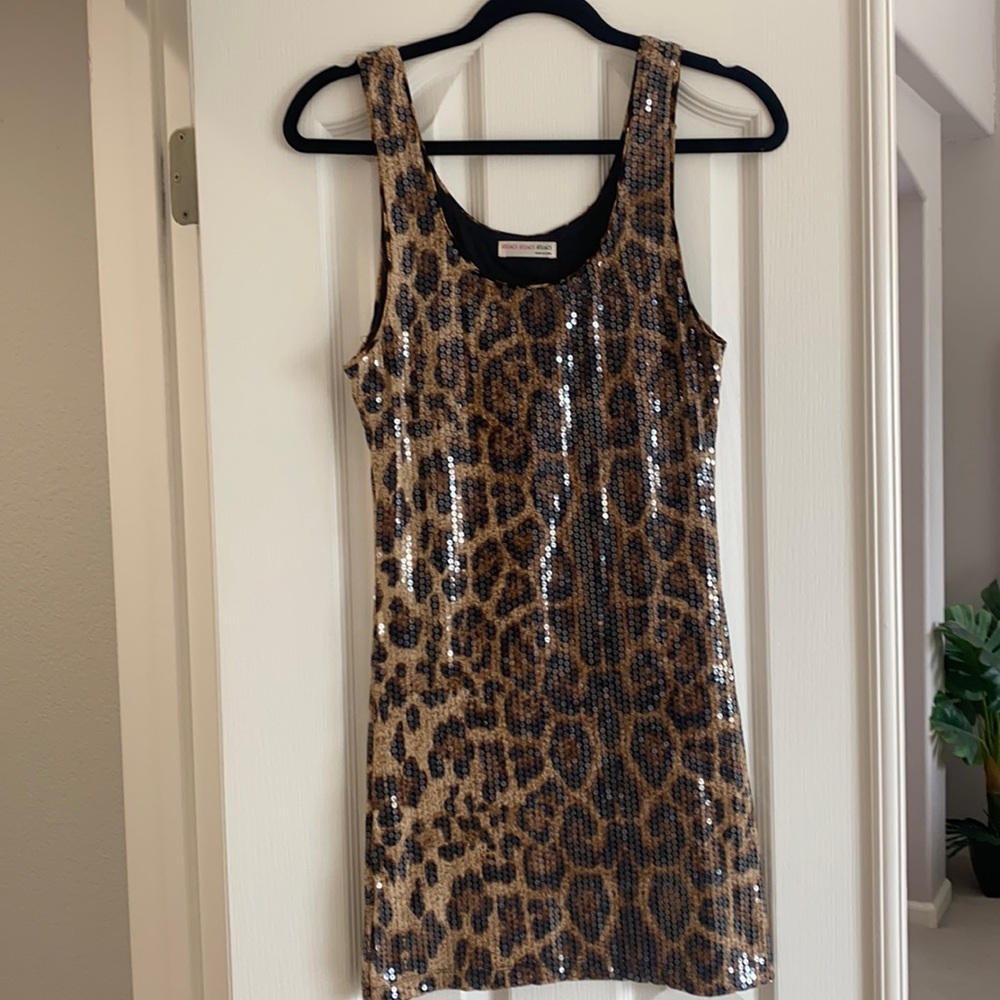A’gaci Sequin Leopard Mini Dress size M